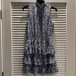 Lavender and white flower halter dress